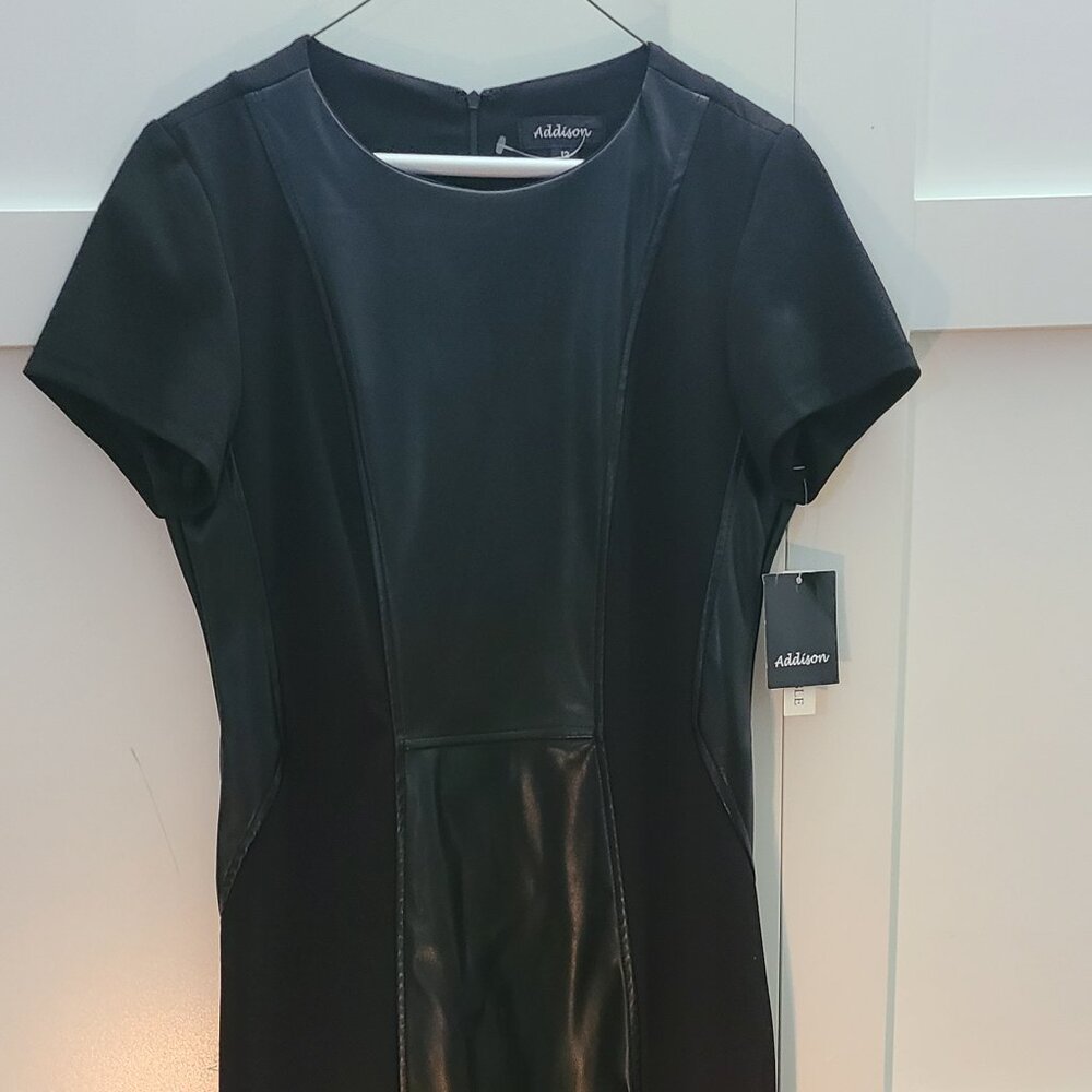 Addison Black Dress Accent faux leather size 12